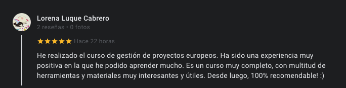 opinion curso proyectos europeos